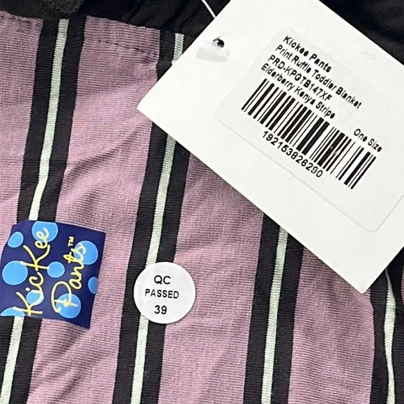 NEW Kickee Pants Print Ruffle Toddler Blanket Elderberry Kenya Stripe - Picture 3 of 6